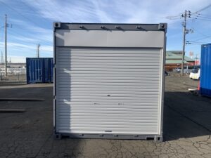 中古20ft　リア側シャッター付きコンテナ