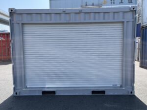 中古12ftドライスチールコンテナ　外装塗装済み・ドア面シャッター仕様