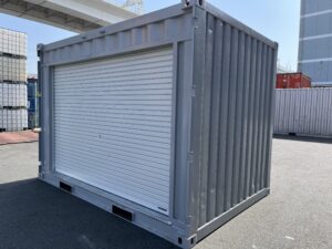 中古12ftドライスチールコンテナ　外装塗装済み・ドア面シャッター仕様