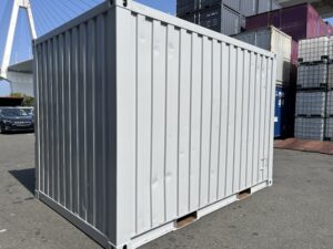 中古12ftドライスチールコンテナ　外装塗装済み・ドア面シャッター仕様