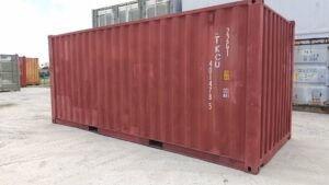 中古20ft　ドライスチールコンテナ　赤茶色
