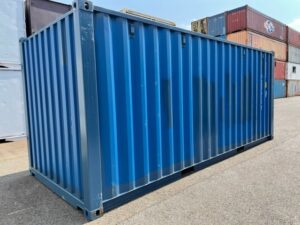 新古20ft　ドライスチールコンテナ　青色