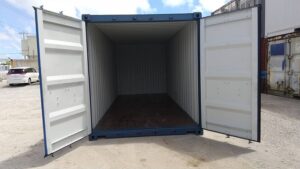 新古20ft　ドライスチールコンテナ　青色