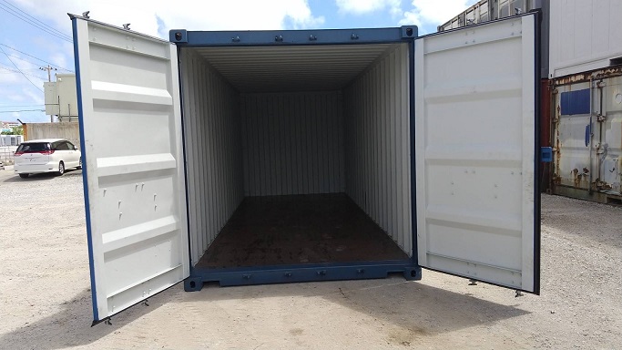 新古20ft　ドライスチールコンテナ　青色