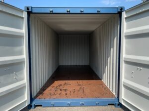 新古20ft　ドライスチールコンテナ　青色