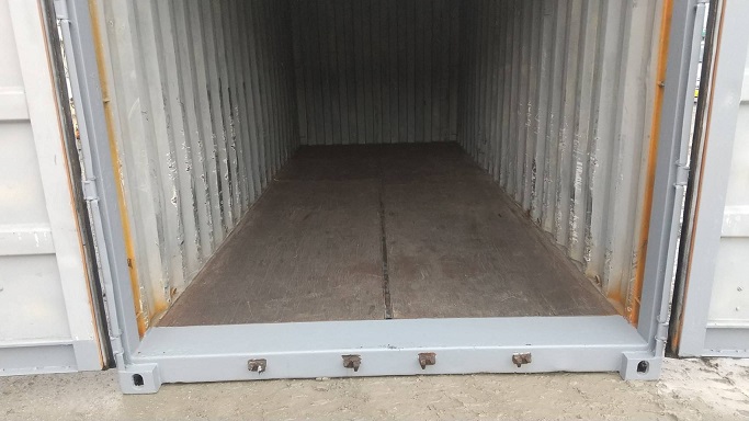 中古20ft　ドライスチールコンテナ　グレー錆止め仕上げ
