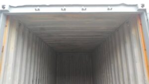 中古20ft　ドライスチールコンテナ　グレー錆止め仕上げ