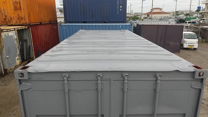 中古20ft　ドライスチールコンテナ　グレー錆止め仕上げ