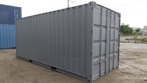 中古20ft　ドライスチールコンテナ　グレー錆止め仕上げ