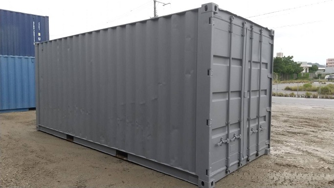 中古20ft　ドライスチールコンテナ　グレー錆止め仕上げ