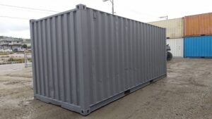 中古20ft　ドライスチールコンテナ　グレー錆止め仕上げ