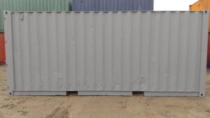 中古20ft　ドライスチールコンテナ　グレー錆止め仕上げ