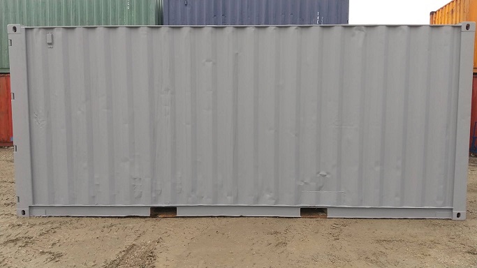 中古20ft　ドライスチールコンテナ　グレー錆止め仕上げ