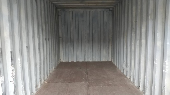 中古20ft　ドライスチールコンテナ　グレー錆止め仕上げ