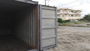 中古20ft　ドライスチールコンテナ　グレー錆止め仕上げ