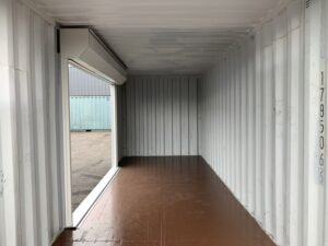 中古20ft　左パネル3mシャッター付きコンテナ