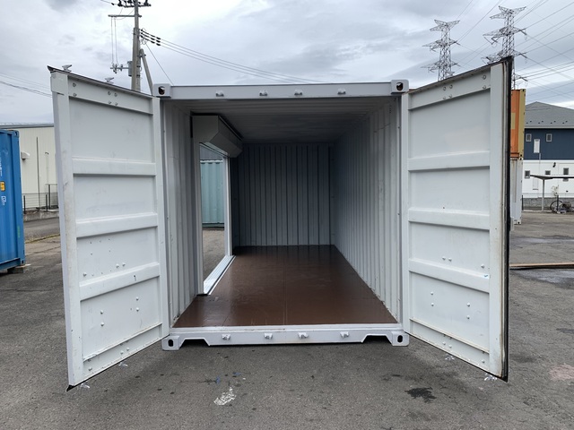 中古20ft　左パネル3mシャッター付きコンテナ