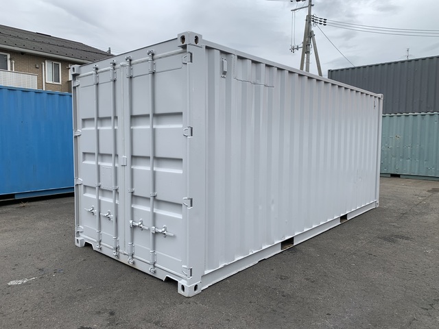 中古20ft　左パネル3mシャッター付きコンテナ