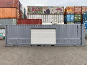 中古31ft右パネル3mシャッター付きコンテナ