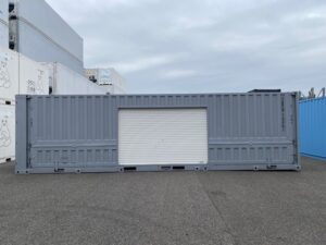 中古31ft左パネル3mシャッター付きコンテナ