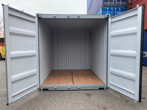 新品10ft ドライスチールコンテナ　妻側ドア仕様