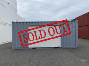 中古20ft ドライスチールコンテナ 左パネル3mシャッター付き　グレー②　TKCU0664311