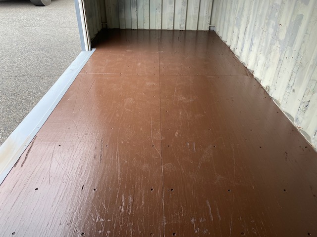 中古20ft ドライスチールコンテナ 左パネル3mシャッター付き　グレー②　TKCU0664311