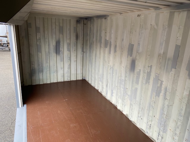 中古20ft ドライスチールコンテナ 左パネル3mシャッター付き　グレー②　TKCU0664311