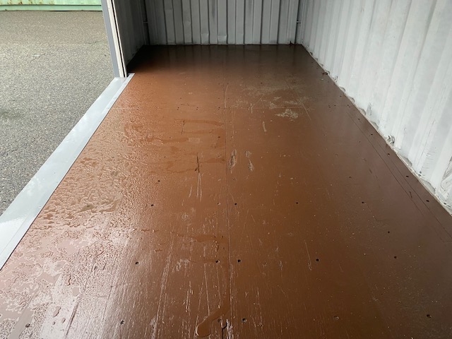 中古20ft ドライスチールコンテナ 左パネル3mシャッター付き　グレー①　TKCU0608637