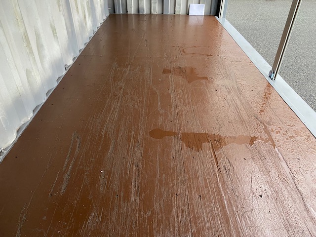 中古20ft ドライスチールコンテナ 右パネルフルシャッター付き　グレー