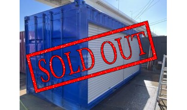 中古20ft ドライスチールコンテナ（右フルシャッター・照明付き）