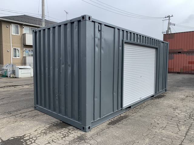 中古20ft　左パネル2840ｍｍシャッター付きコンテナ