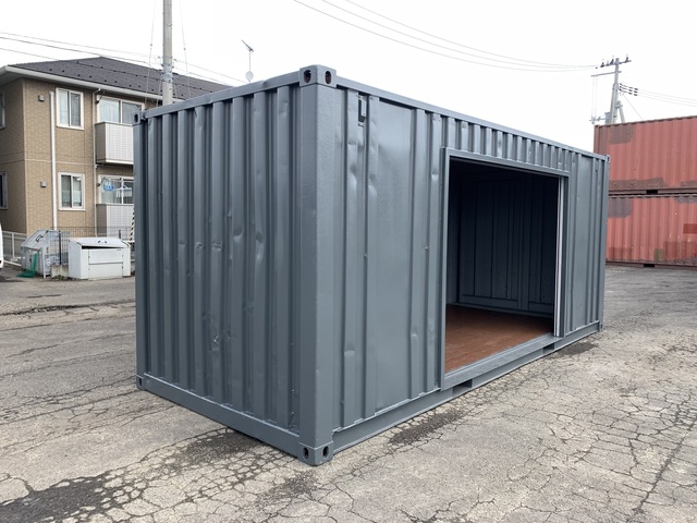 中古20ft　左パネル2840ｍｍシャッター付きコンテナ