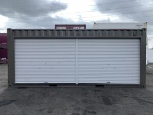 中古20ft　右パネルフルサイドシャッター付きコンテナ