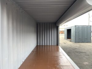 中古20ft　右パネルフルサイドシャッター付きコンテナ