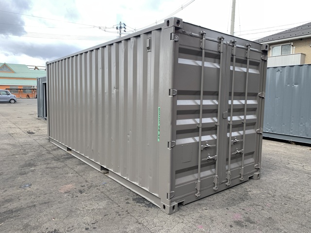 中古20ft　右パネルフルサイドシャッター付きコンテナ