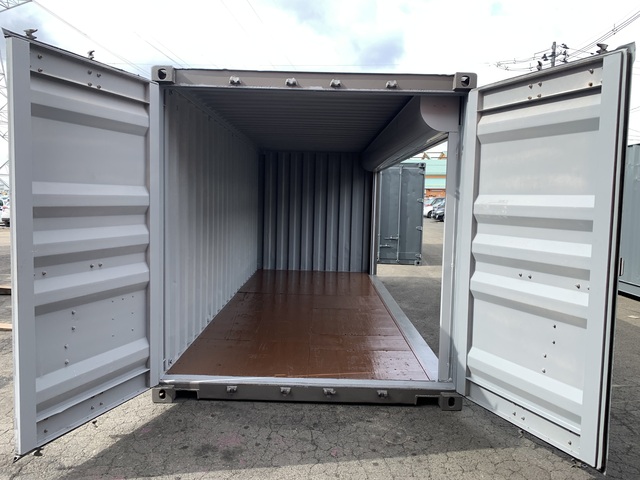 中古20ft　右パネルフルサイドシャッター付きコンテナ