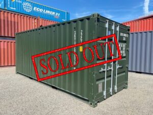 新品20ftドライスチールコンテナ②　RAL6007グリーン