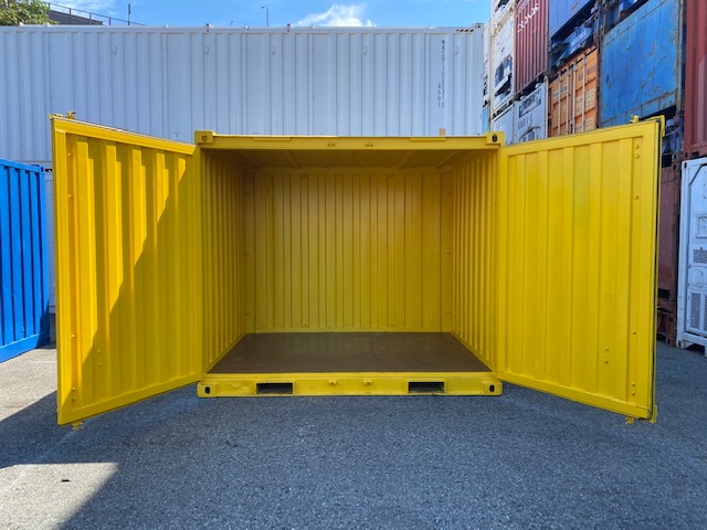 中古10ftドライスチールコンテナ　黄色塗装済み