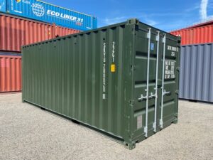 新品20ftドライスチールコンテナ②　RAL6007グリーン