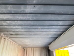 中古20ft ドライスチールコンテナ 右パネル3mシャッター付き　グレー①　TKCU2044429