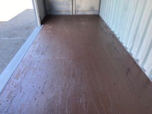 中古20ft ドライスチールコンテナ 右パネル3mシャッター付き　グレー①　TKCU2044429