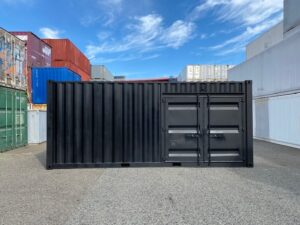 中古20ftレンタルボックス 1ドア仕様　黒塗装済み