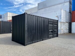 中古20ftレンタルボックス 1ドア仕様　黒塗装済み