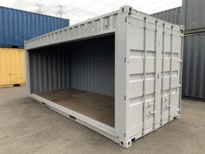 中古20ft　左パネルフルサイドシャッター付きコンテナ