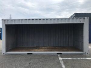 中古20ft　ドライスチールコンテナ　フルサイドシャッター付き【北陸】
