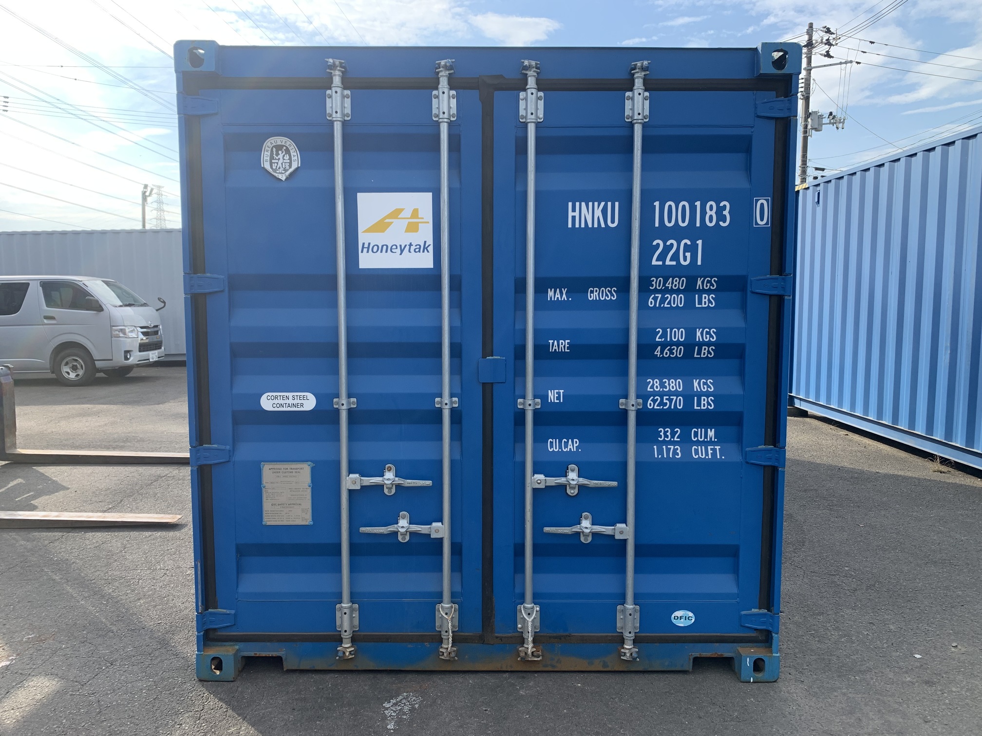 新古20ft　ドライスチールコンテナ
