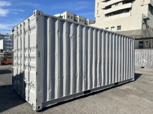 中古20ft　ドライスチール　サイド3mシャッター付き