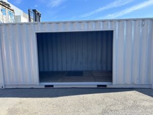 中古20ft　ドライスチール　サイド3mシャッター付き