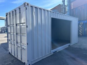 中古20ft　ドライスチール　サイド3mシャッター付き